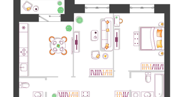 2-к. квартира, 56&nbsp;м²