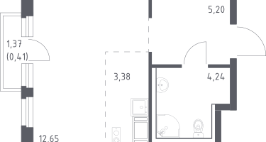 Студия, 25&nbsp;м²