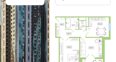 2-к. квартира, 64&nbsp;м²