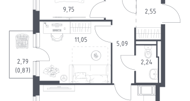 2-к. квартира, 51&nbsp;м²