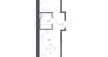 Студия, 45&nbsp;м²