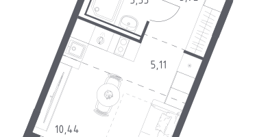 Студия, 22&nbsp;м²