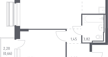 Студия, 38&nbsp;м²