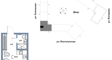 Студия, 20 м²