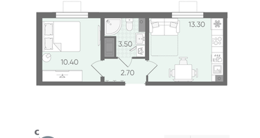 1-к. квартира, 29&nbsp;м²