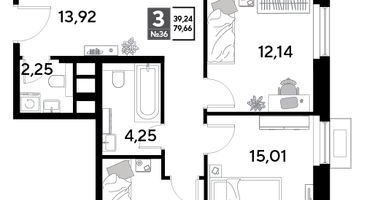 3-к. квартира, 79&nbsp;м²