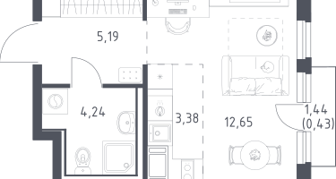 Студия, 25&nbsp;м²