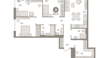 3-к. квартира, 80&nbsp;м²