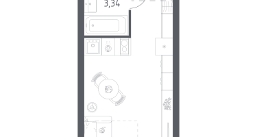 Студия, 22&nbsp;м²