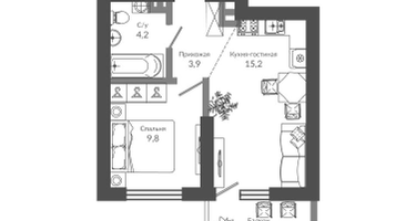 1-к. квартира, 34 м²