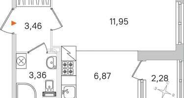 Студия, 26&nbsp;м²