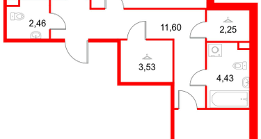 2-к. квартира, 79&nbsp;м²