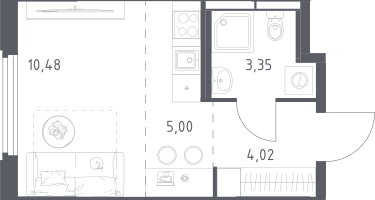 Студия, 22&nbsp;м²