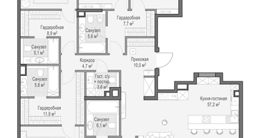 1-к. квартира, 215&nbsp;м²