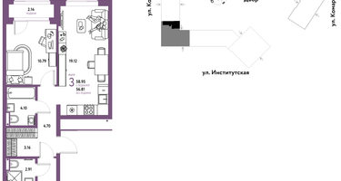 Студия, 58&nbsp;м²