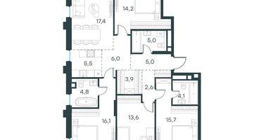 5-к. квартира, 113&nbsp;м²