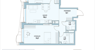 2-к. квартира, 69&nbsp;м²