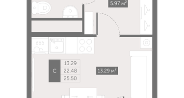 Студия, 25&nbsp;м²