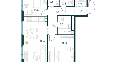 2-к. квартира, 71&nbsp;м²