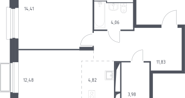 Студия, 51&nbsp;м²