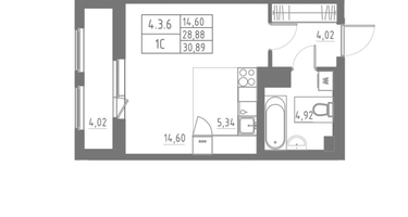 Студия, 30 м²