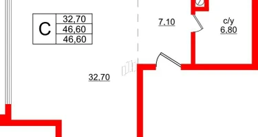 Студия, 46 м²