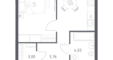 1-к. квартира, 37&nbsp;м²