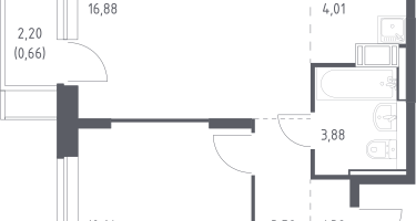 Студия, 41&nbsp;м²