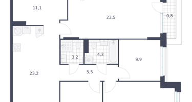 4-к. квартира, 117&nbsp;м²