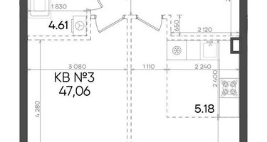 2-к. квартира, 47 м²