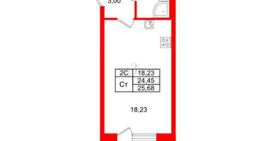 Студия, 24&nbsp;м²