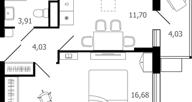 1-к. квартира, 37&nbsp;м²