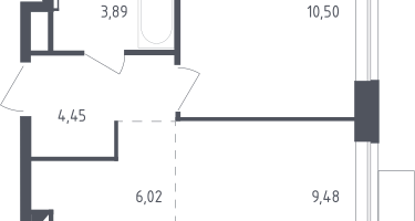 Студия, 34&nbsp;м²