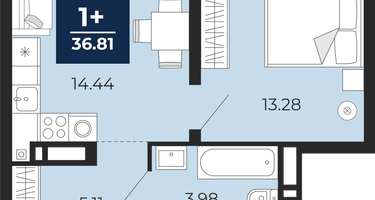 1-к. квартира, 36&nbsp;м²