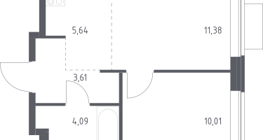 Студия, 34&nbsp;м²