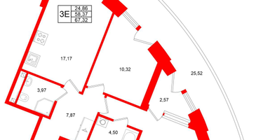 2-к. квартира, 58 м²