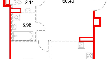 1-к. квартира, 79&nbsp;м²