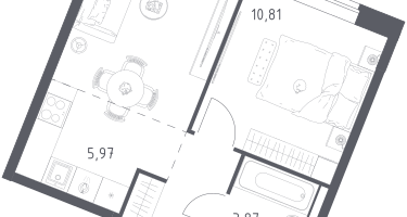 Студия, 35&nbsp;м²