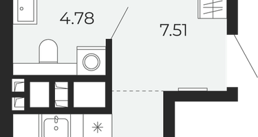 1-к. квартира, 45 м²