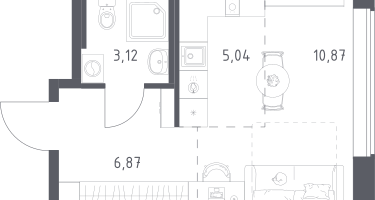1-к. квартира, 25&nbsp;м²