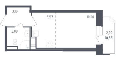 Студия, 21&nbsp;м²