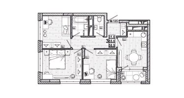 3-к. квартира, 56&nbsp;м²