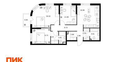 3-к. квартира, 82&nbsp;м²