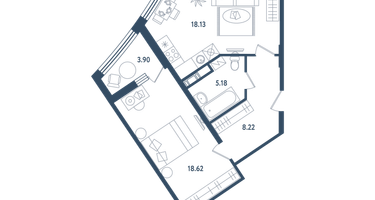Студия, 52&nbsp;м²