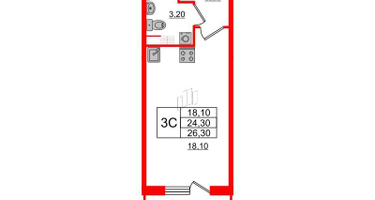 Студия, 24&nbsp;м²