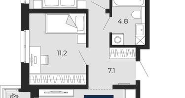 2-к. квартира, 58&nbsp;м²