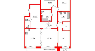 4-к. квартира, 136&nbsp;м²