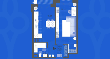 1-к. квартира, 43&nbsp;м²