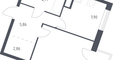1-к. квартира, 33&nbsp;м²