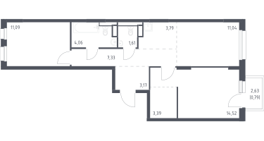 Студия, 60&nbsp;м²